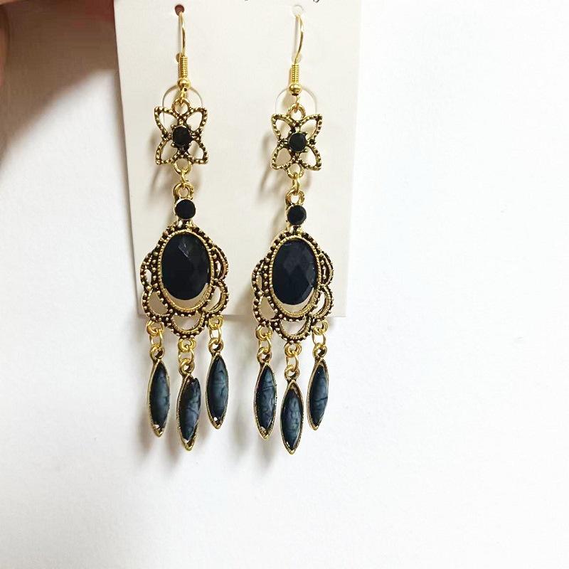 Ethnic Vintage Dangle Earrings for Women Tassel Waterdrop Earring Wedding Festival Jewelry Accessories