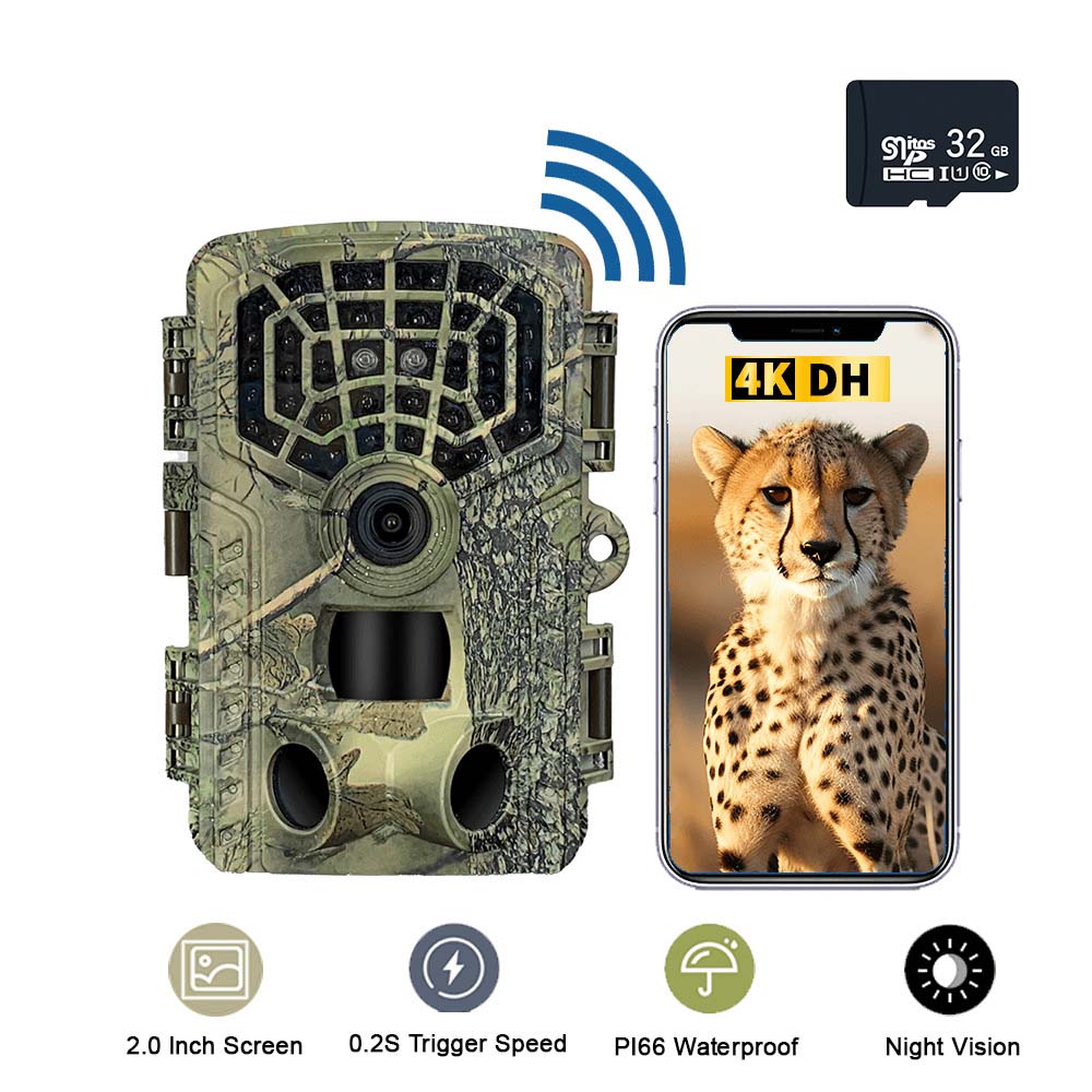 Wifi Hunting Camera Wildlife Trail Camera Hd Low Glow Arction 48mp 4k Ip65 Waterproof Outdoor Po Trap With Night Vision