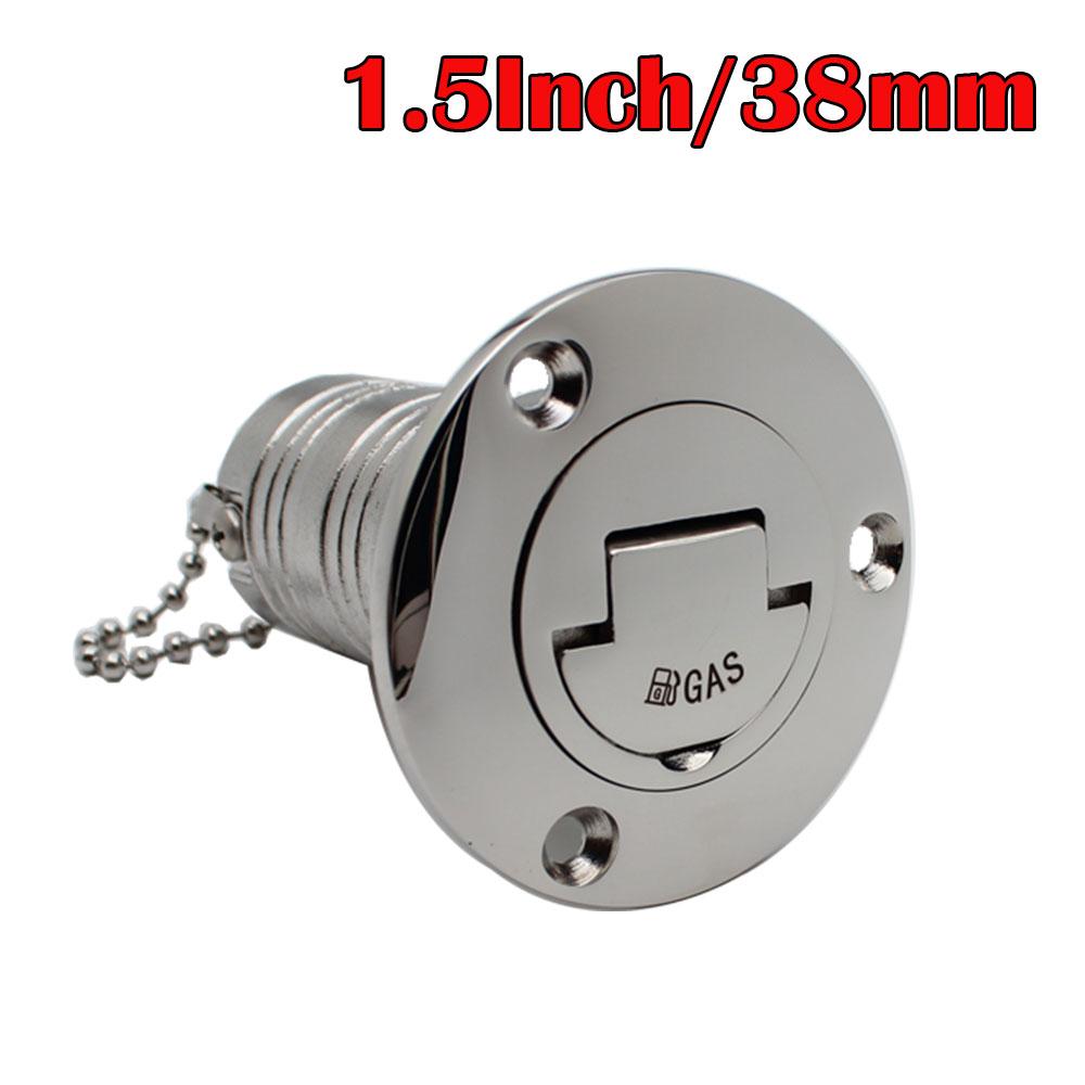 1.5" 38mm Deck Filler Fill FUEL GAS DIESEL WATER WASTE stainless steel 316 Keyless Cap boat Hardware accessories Socket yacht