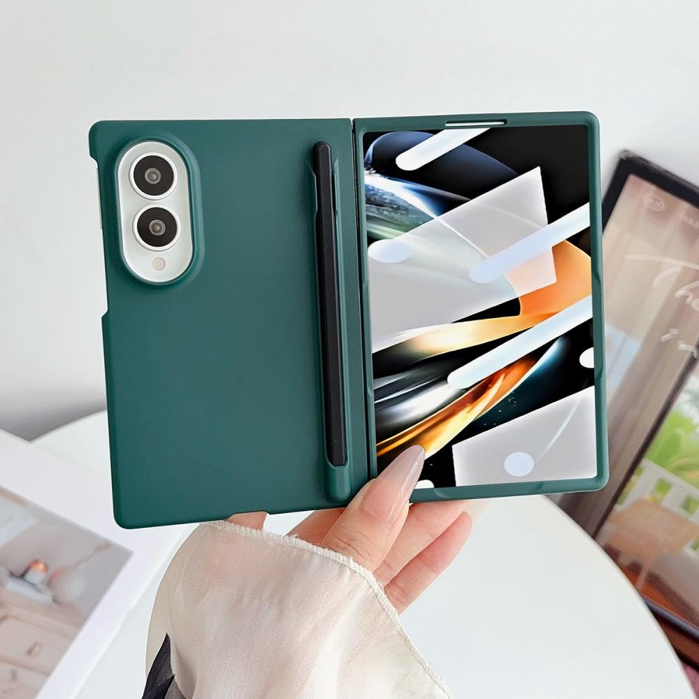 Чехол-пенал с ощущением кожи для Samsung Galaxy Z Fold 8 Ultra Fold7 6 5 4 3 Широкий Тонкий Держатель для ручки Защитная пленка для экрана Чехол