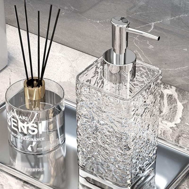 Glass Soap Dispenser Foam Soap Dispenser with Diamond Glass Refillable Hand Soap Dispenser Worktop Soap Dispenser