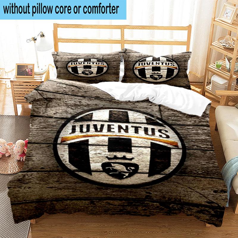 3pcs Juventus Football Club Printed Bedding Set Duvet Cover Closure Includes 1 Duvet Cover & 2 Pillowcases Bedding Sets Home Decor Gifts