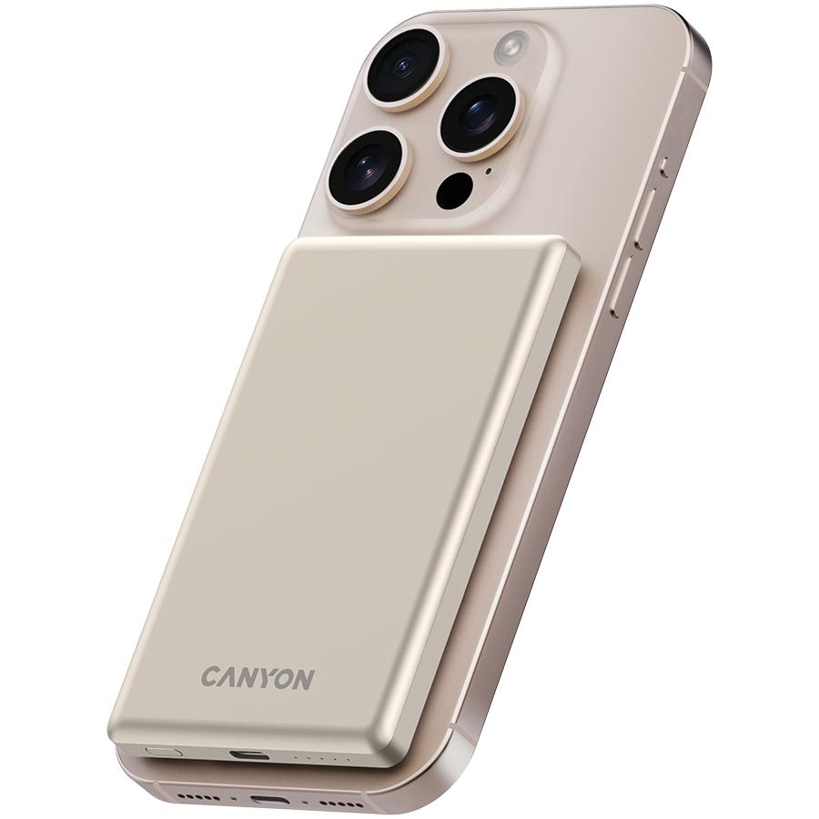 Canyon Powerbank Onpower 505 Slim Magsafe 5000 Mah Pd20W Beżowy