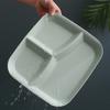 Rectangle Dinner Plate 3 Compartments Food Grade PP Dishwasher Safe Adults Kids Breakfast Snack Vegetable Meal Food Serving Dish Kitchen Supplies