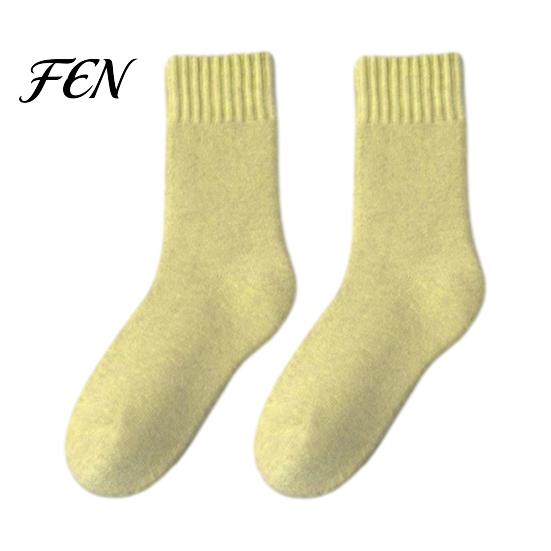 Warm Casual Socks for Home Use Women Thickened Winter Socks, Solid Color Mid Calf Thermal Fleece Lined Gifts Her Crew Cold Weather, Soft Hosiery Daily
