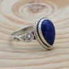 Серебряное кольцо с голубым лазуритом, каплевидным камнем для женщин, лазурит, декабрь, камень, серебро 925 пробы, уникальные украшения, подарок для нее