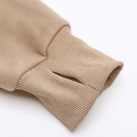 Women Fall Winter Sweatshirt Lapel Zipper Half Placket Long Sleeve Front Pocket Pullover Tops Solid Color Loose Fit Sport Sweatshirt