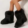 European & American Style Faux Fur Mid-Calf Snow Boots - Warm, Cold-Resistant, Plus Size for Autumn & Winter