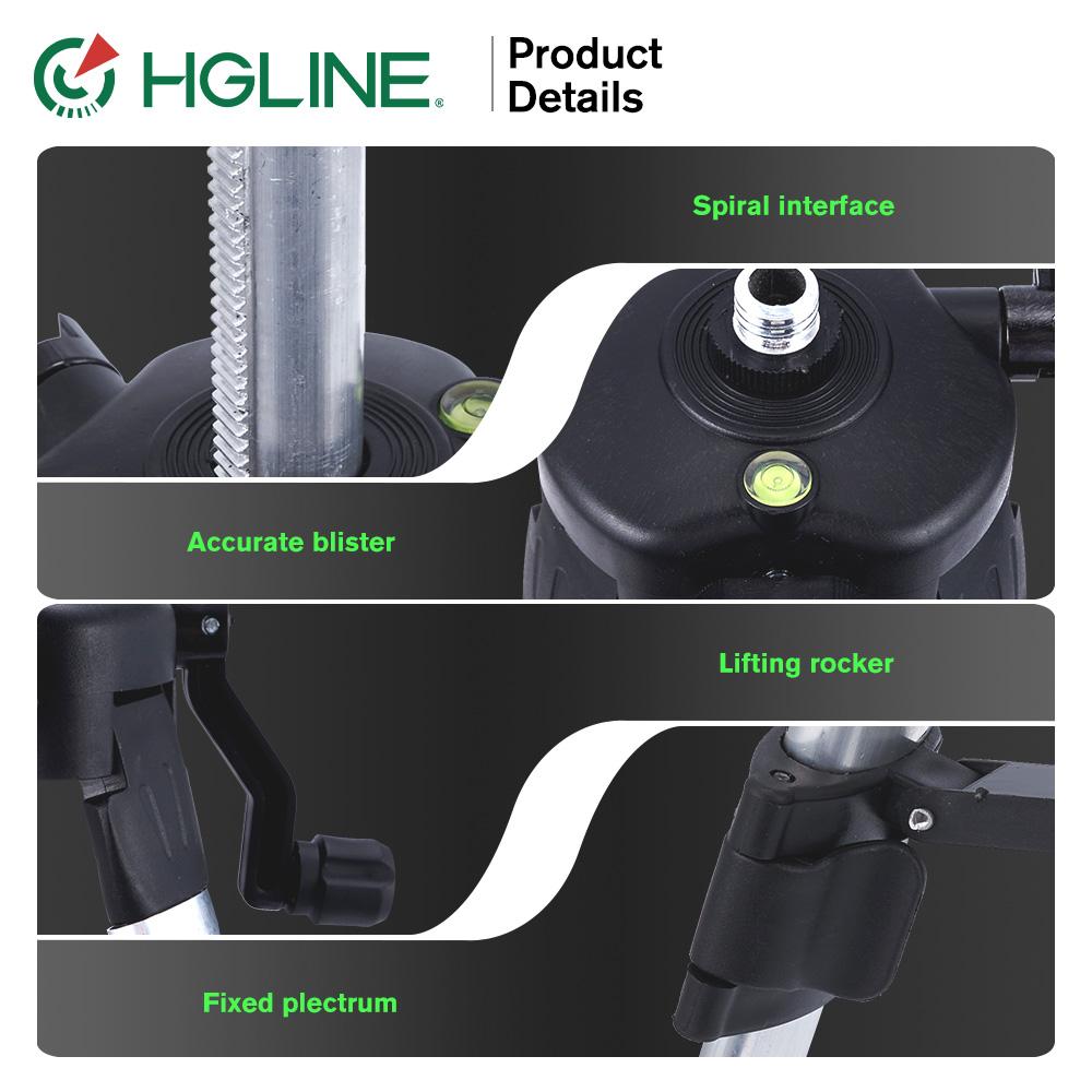 HGLINE Штатив для лазерного уровня 1,2 м, 1,5 м, растягивающийся штатив, подходящий для 5/8-дюймового лазерного уровня, алюминиевый штатив с подъемным рычагом