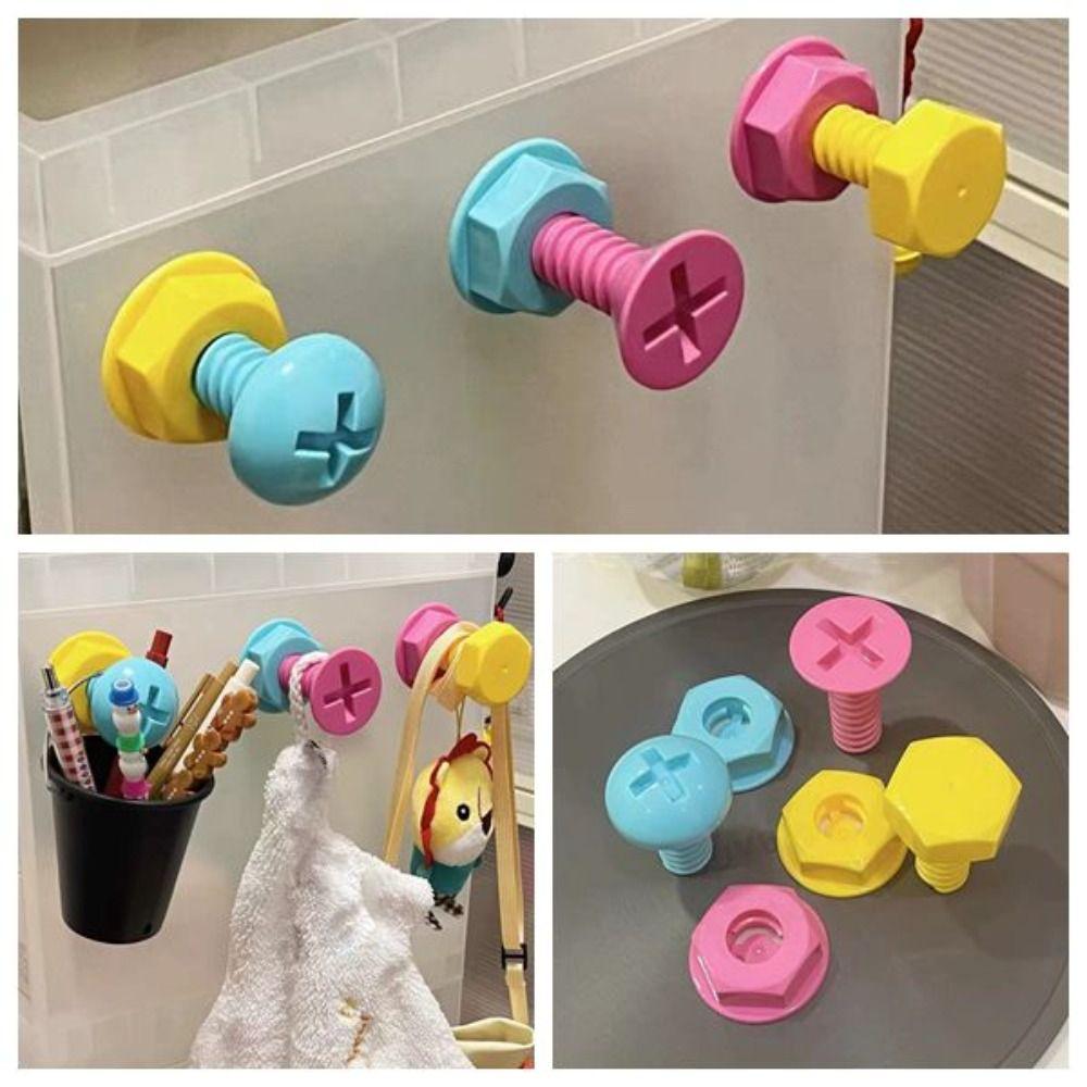 Candy Color Screw Hook Self-adhesive Decorative Hooks New Wall Hook