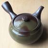 Yokkaichi Banko Ware Extra Large Purple Clay Green Made In Japan Teapot, 819Y, Glaze, 550ml,