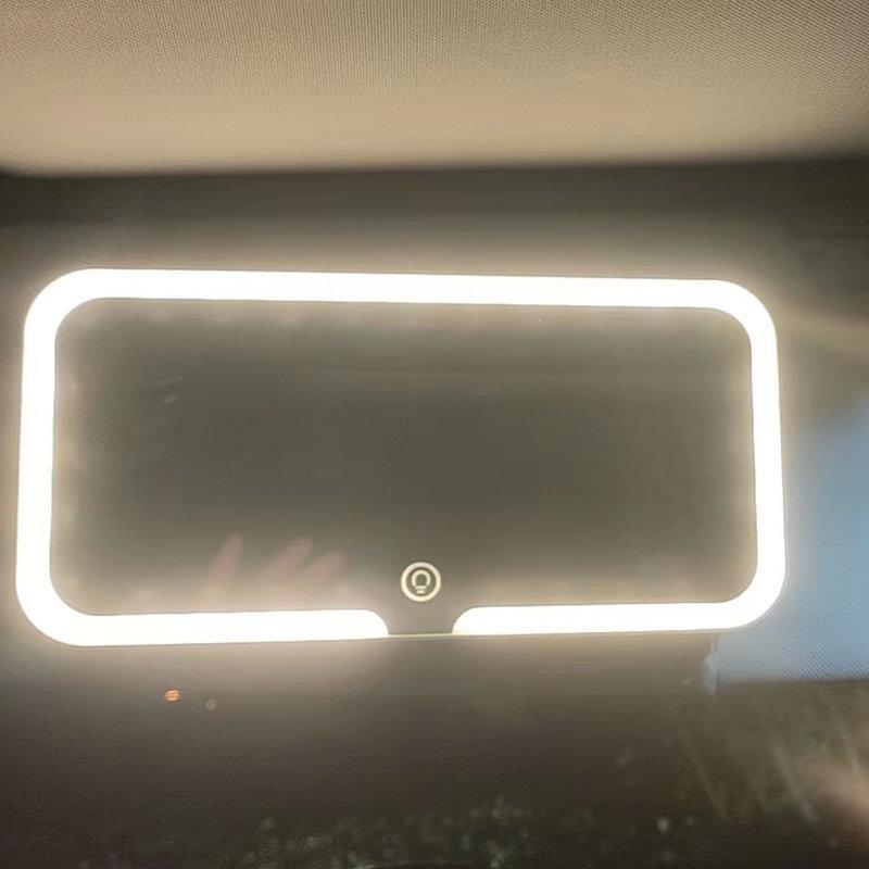 Car Sun Visor LED Makeup Mirror with Three-Color Stepless Dimming