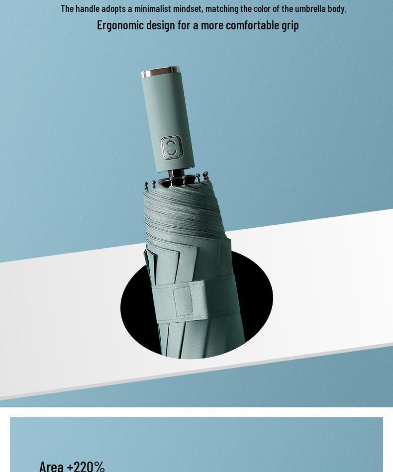 Men's Minimalist Nordic-Style Fully Automatic Folding Umbrella for Rain or Shine