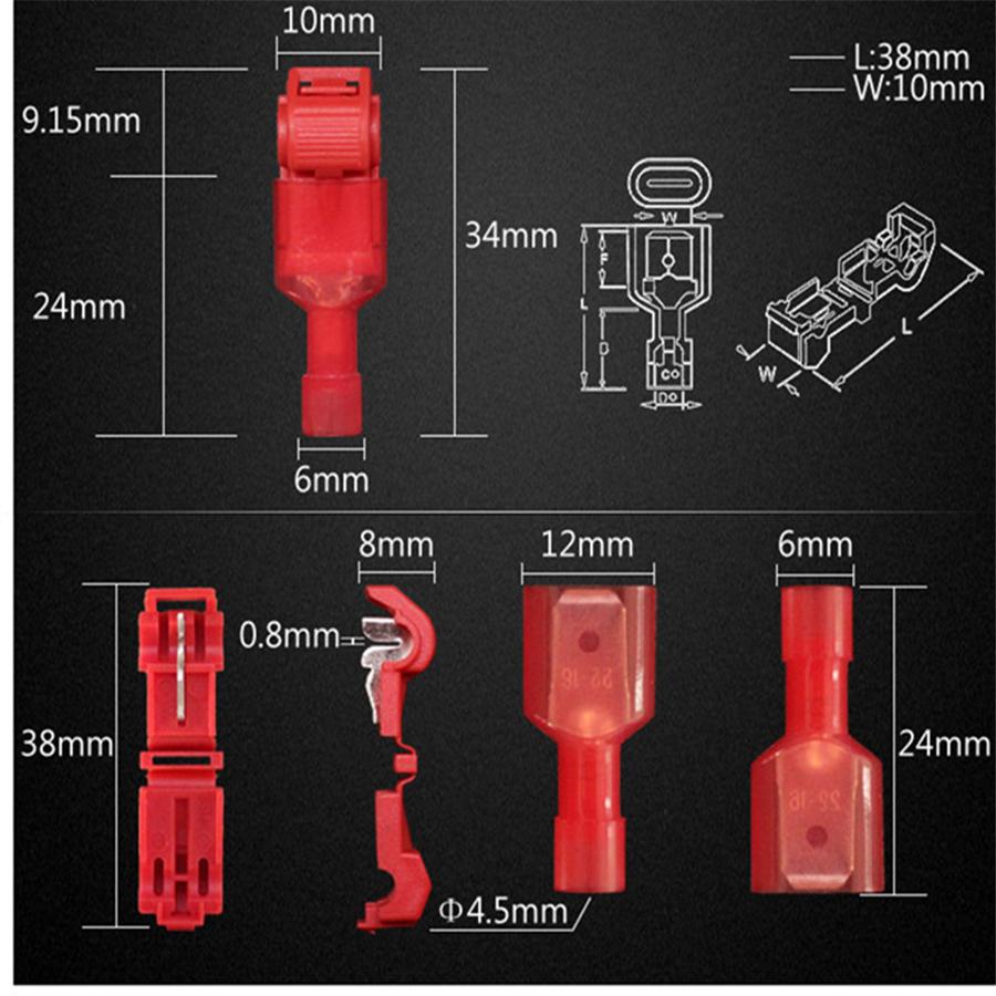 240 шт. Автомобильные 22-10AWG 3-цветные изолированные клеммы для сращивания проводов Набор Т-образных соединителей