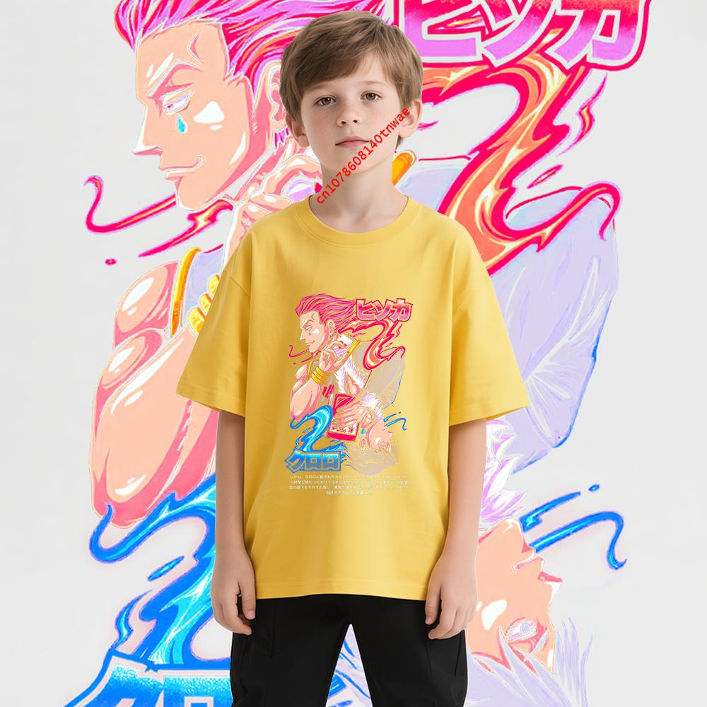Hunter x Hunter Hisoka Morow Illumi Zoldyck Anime Print Cotton T Shirt for Boys Kids Short Sleeve Shirt Comfortable Daily Wear