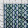 oneOone Cotton Flex Dark Green Fabric Asian Block Sewing Material Print Fabric By The Yard 40 Inch