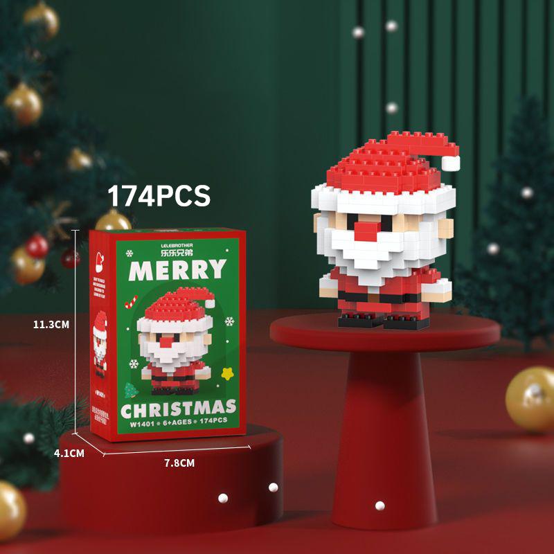 Merry Christmas Micro Building Blocks Santa Claus Elk Snowman Christmas Tree Assembled Mini Bricks Figure Toy For Kid Gifts