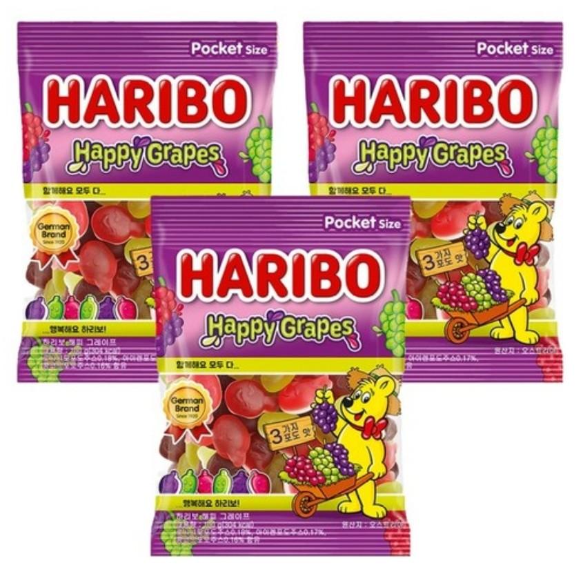 Haribo Счастливый Виноград 100 г, корейские закуски