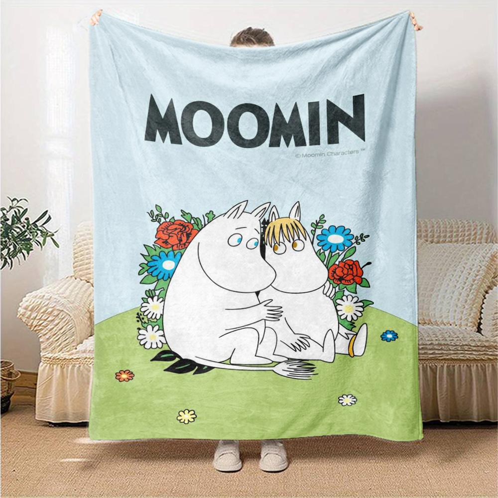 Moomin Theme Printed Blanket - Perfect for Couch, Bed, Travel & Outdoor Use | Machine Washable, Cozy & Durable.