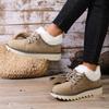 2025 New Lace-up Plush Plush Cotton Shoes Large Size Round Toe Platform Sole Warm Snow Boots for Women