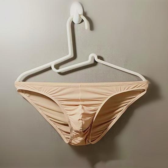 Мужские трусы-слипы с низкой посадкой, U-образной выпуклостью, плотного кроя, с высокой эластичностью, однотонные, дышащее и удобное нижнее белье