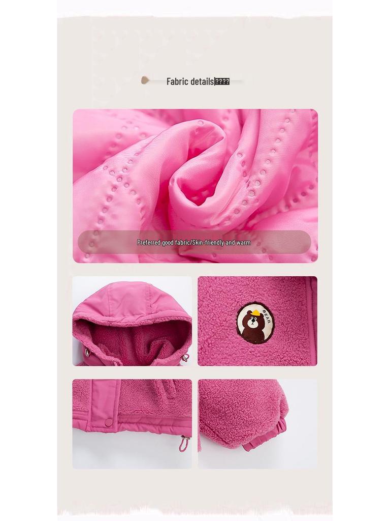 Девичья стеганая зимняя хлопковая куртка на флисовой подкладке - Модное детское пальто.