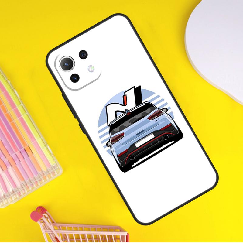 Синий автомобиль I30N Чехол для Xiaomi 14 13 Ultra 11T 12T 13T 14T Pro POCO X7 Pro X3 X5 F3 F5 F6 M6 X6 Pro Чехол