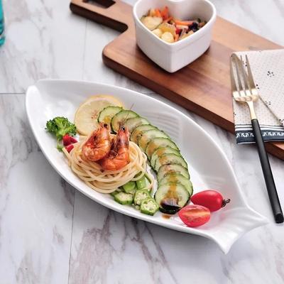 Рыба на пару Ресторан Домашняя кухня Посуда Фарфоровые рыбные тарелки с позолоченной окантовкой Креативная тарелка для ужина в форме рыбы