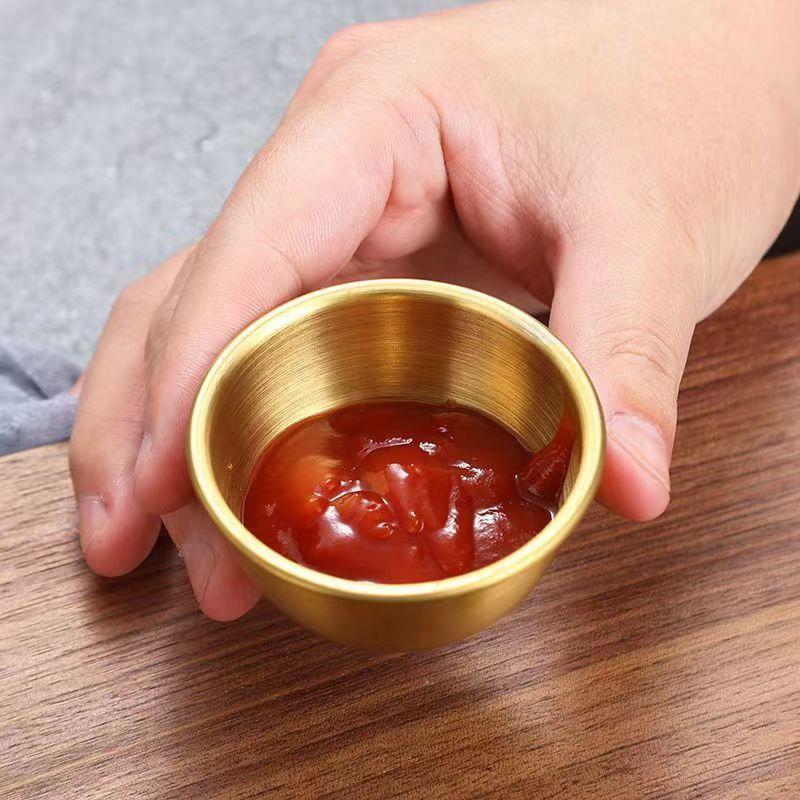 Sauce Dipping Bowl 304 Stainless Steel Dipping Cups Round Sauce Dishes 50/60ml Mini Reusable Seasoning Cups Dipping Cups
