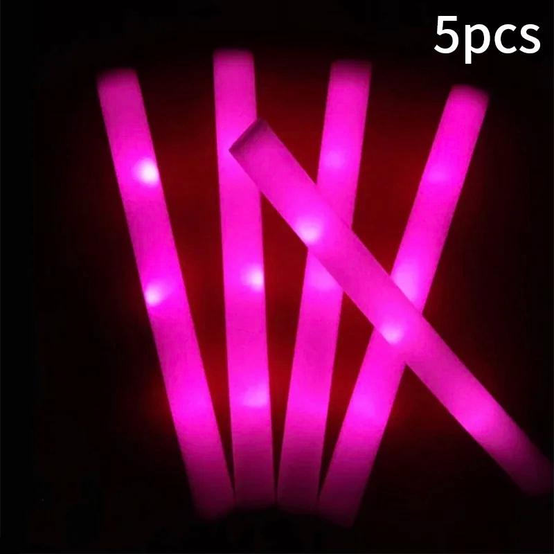 5pcs Flashing LED Light Colorful Light Stick Music Festival Birthday Wedding Party Supplies Party Bright Colorful Glow Stick