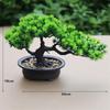 Artificial Flower Bonsai Green Plant Zen Simulated Tree Pine Potted Flower Pot Desktop Decoration Fengshui Decor Plant Viewing