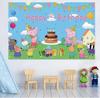 161. Peppa Pig Theme Happy Birthday Backdrop Kids Birthday Party Decoration 5x3.5ft