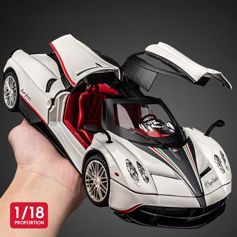 1:18 Pagani Huayra Dinastia Super Sports Car Alloy Model Car Toy Die-cast Metal Casting Sound and Light Pull Back Car Toy Children's Vehicle
