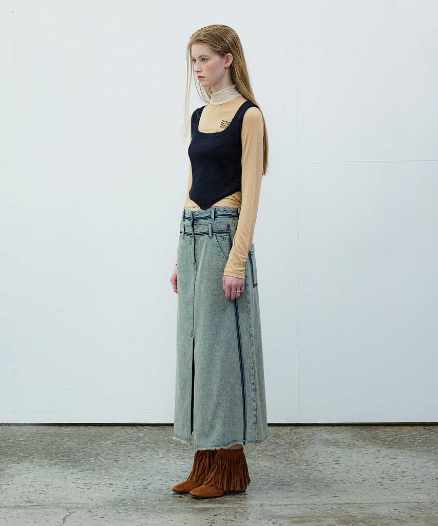 Yusentig Double Waist Denim Skirt Aj4As66222