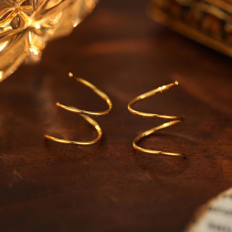 Серьги-кольца Banyan Tree S925 из серебра в форме спирали для мужчин и женщин