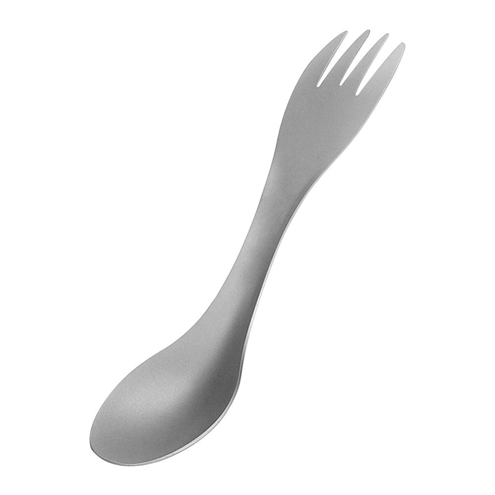 1Pc Titanium Spork 2-in-1 Spoon Ultralight Cookware Portable Fork Knife Outdoor Camping Picnic Travel Eco-Friendly Flatware