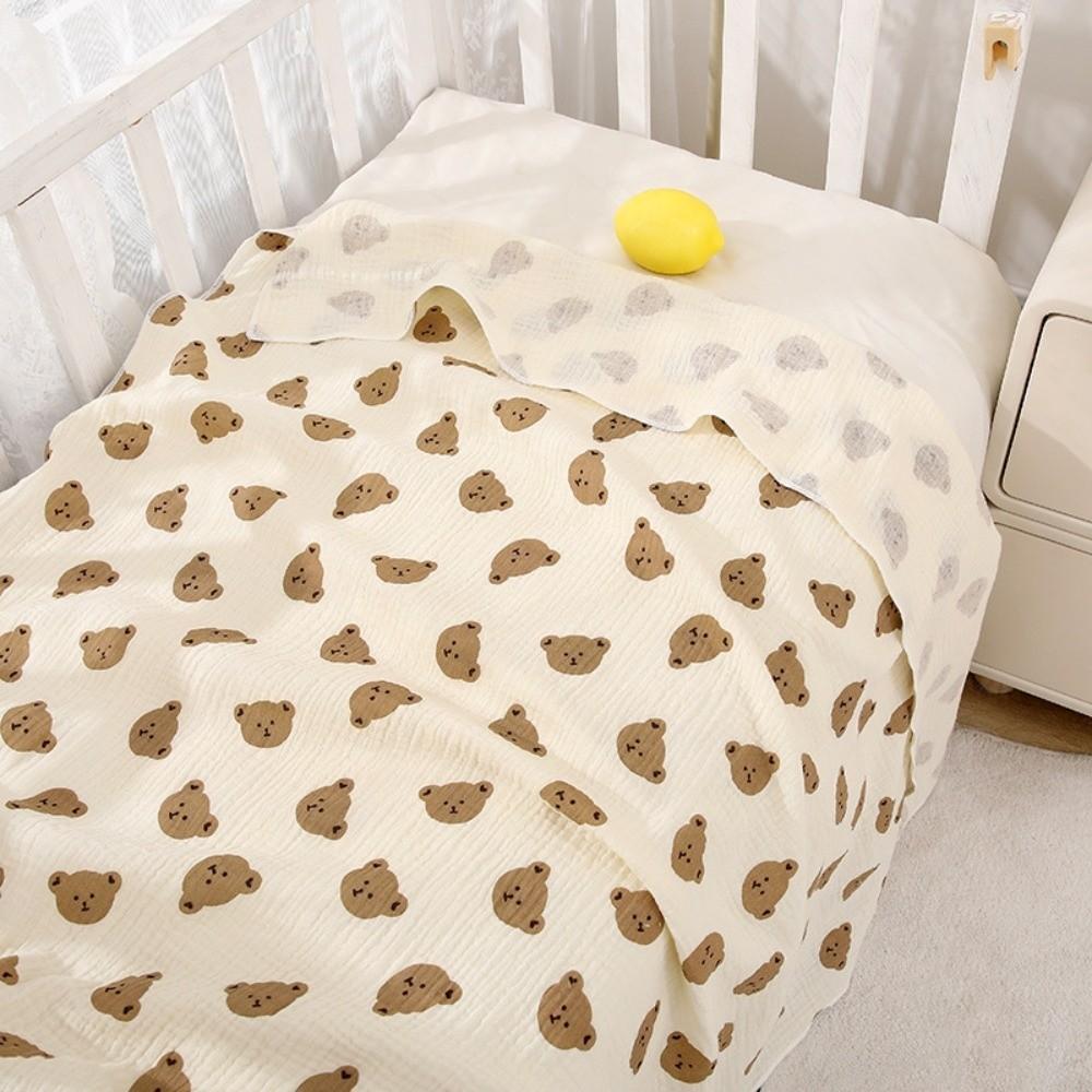 Breathable Gauze Baby Swaddle Blanket Double-Layered Baby Quilt Cute Baby Swaddle Wrap Infant Bath