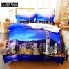 Постельное белье "Ночной город" Комплекты пододеяльников 3D Постельное белье Цифровая печать Размер Queen Комплект постельного белья Модный дизайн