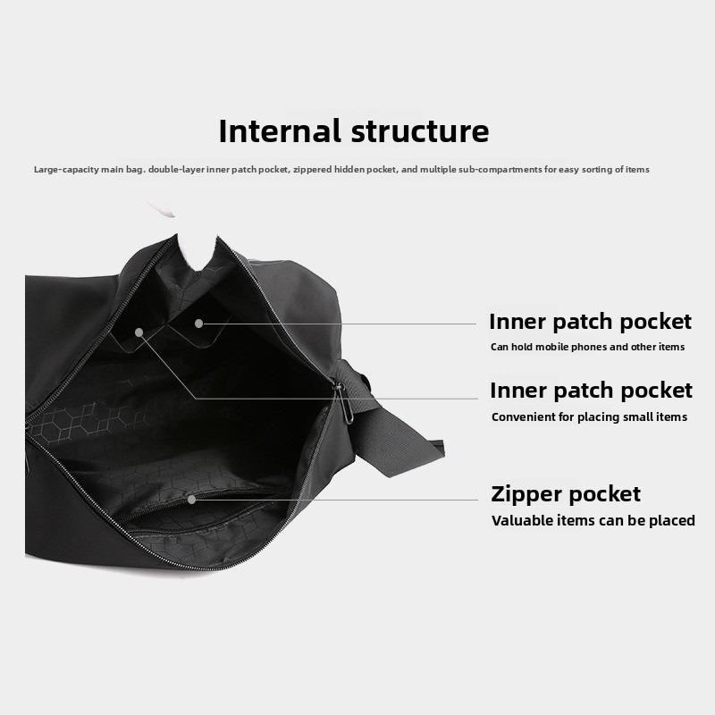 1pcs Large Capacity Waterproof Sports Shoulder Bag Lightweight Casual Crossbody Travel Gym Duffle Bag