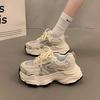 Silver Dad Shoes Women's New Spring and Summer Thick Soles Increase Height, Show Small Feet, Light and Breathable Versatile Casual Sports Shoes
