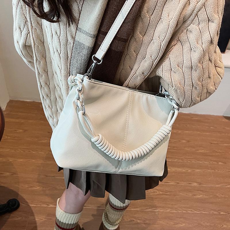 Простая мягкая ретро-сумка большой емкости для женщин, сумка на одно плечо через подмышку, модная сумка-тоут для поездок на работу