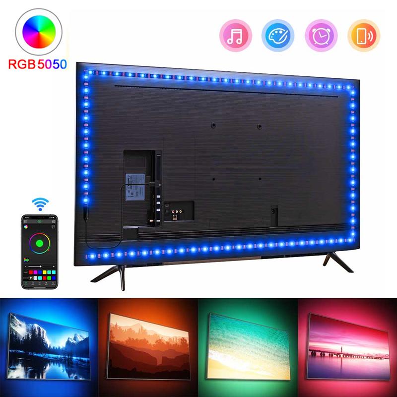 LED Strip Lights,Bluetooth APP Control 5050 RGB Led Lights,5V USB LED Strip Colorful Led Tape For TV Backlight Room Decoration IP20