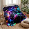 Neon Game Controller Art Theme blanket Lightweight Warm Flannel Blanket Decorative Throw Blanket for Home Decoration