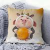 CUTE Pig Pillow Covers Cartoon Sofa Decorative Home Double-sided Printing Short Plush Cute Cushion Cover