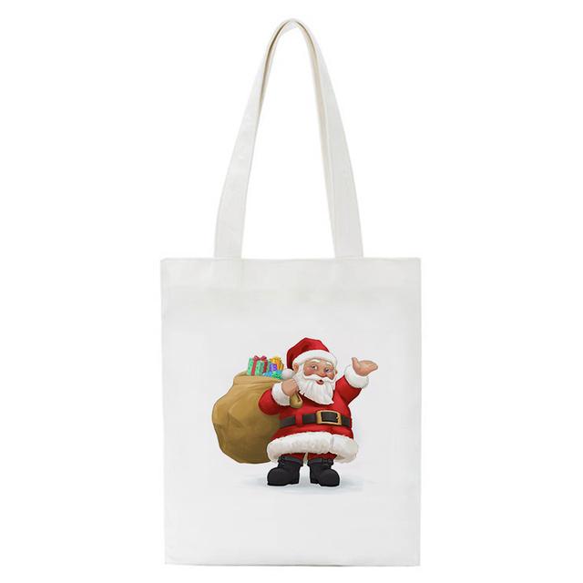 Christmas Gift Bag Shopper Bag Shopping Bag Vintage Canvas Bag Tote Bag Kawaii Shoulder Bag Handbag Cartoon Bolsa De Compras