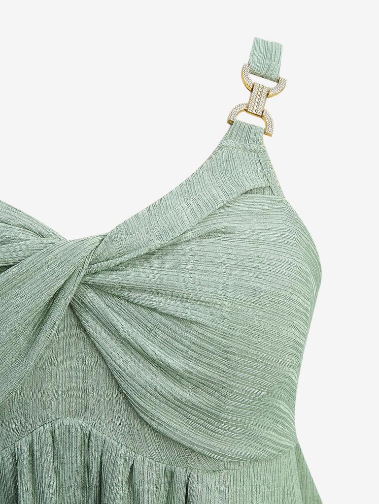 Rosegal Плюс Сайз Топ-майка с рюшами, перекрученным низом, текстурированный в рубчик