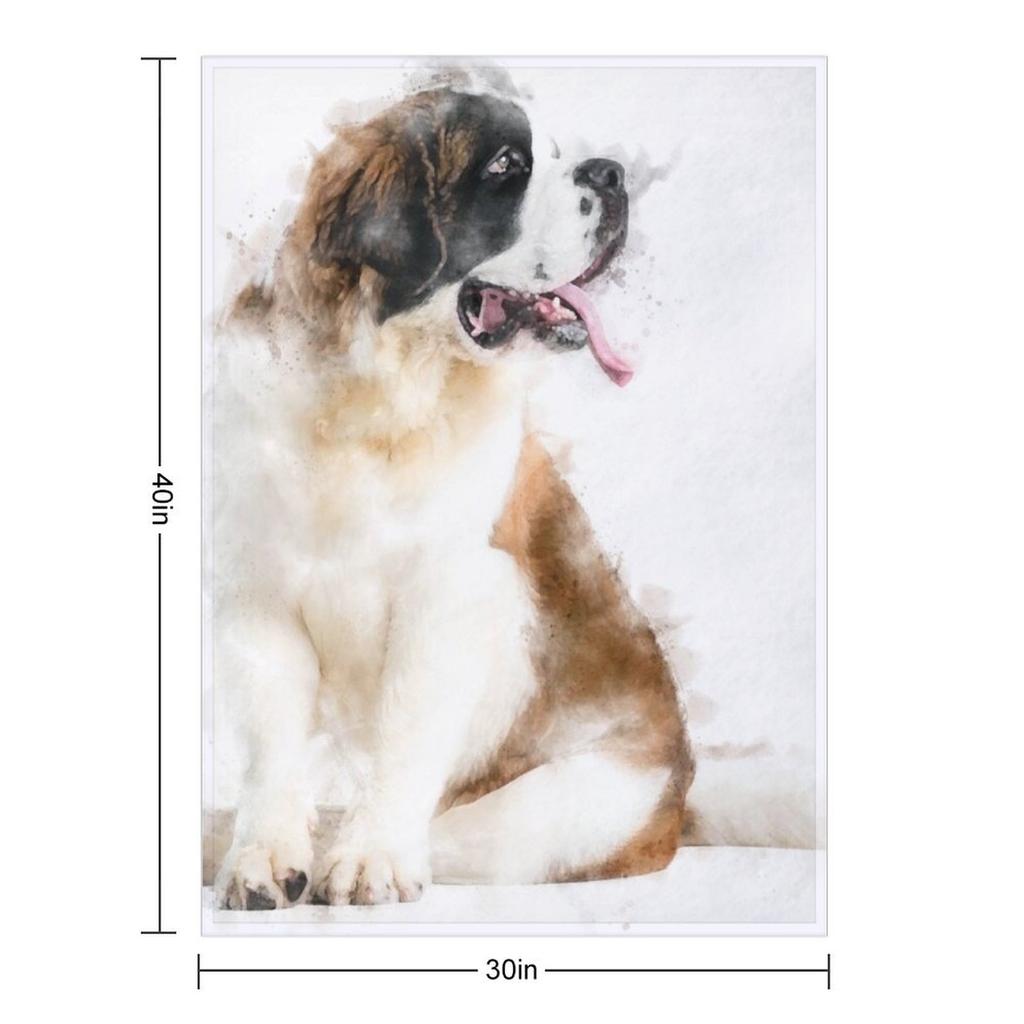 Сенбернар Акварельный Рисунок Плед Покрывало для Волос Мягкие Покрывала для Кроватей Диваны Декоративные Пледы