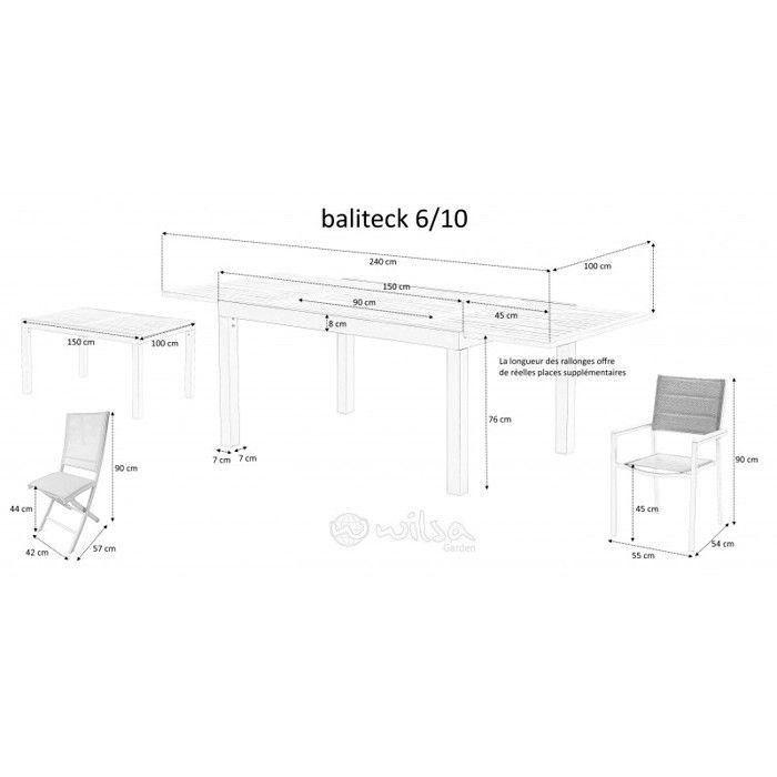 Bali T 6 / 10 Black Teak Garden Table Wilsa Garden