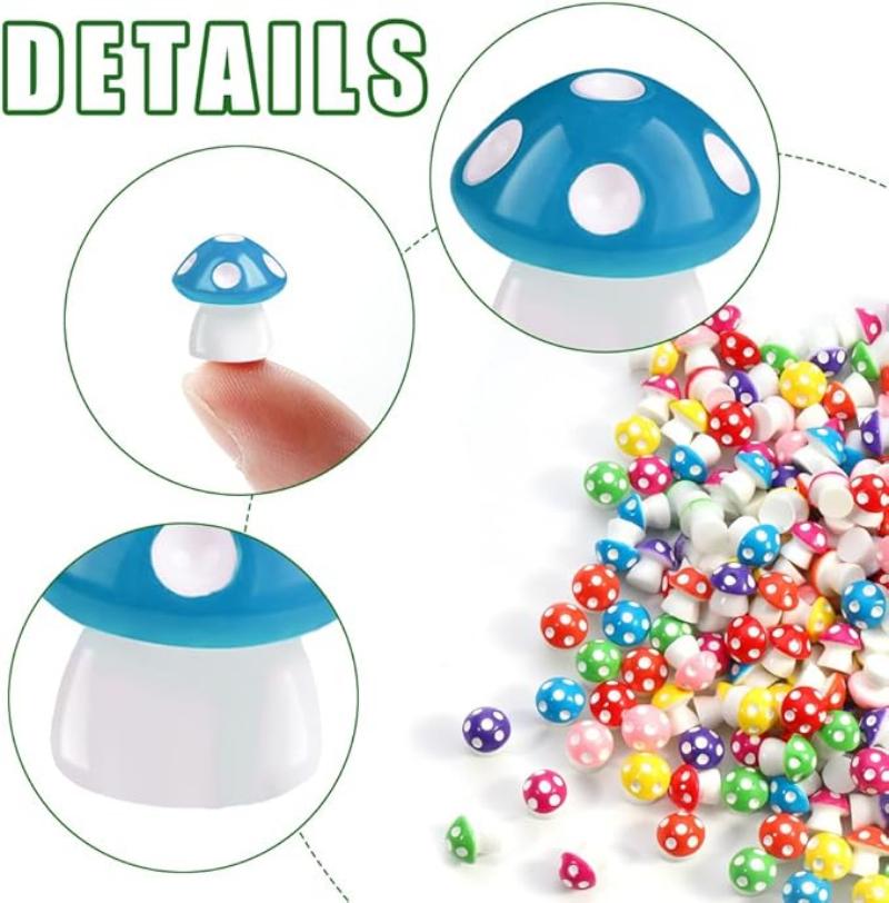Mini Decorative Resin Mushroom Simulation Factory-Style Miniature Fairy Tale Garden Decorative Handicrafts 10/20 Pcs