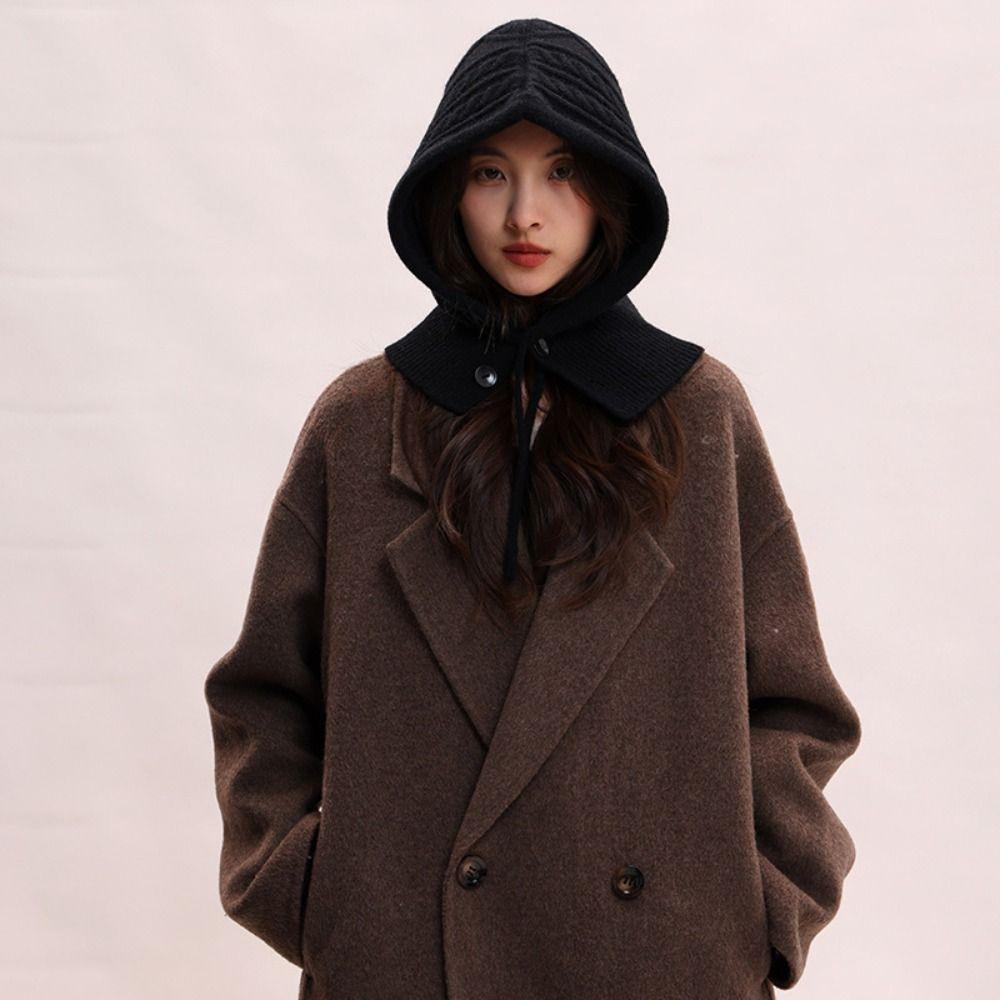 Thickened Knitted Neckerchief Windproof Pullover Cap Beanies Hat Winter Balaclavas Cap Outdoor